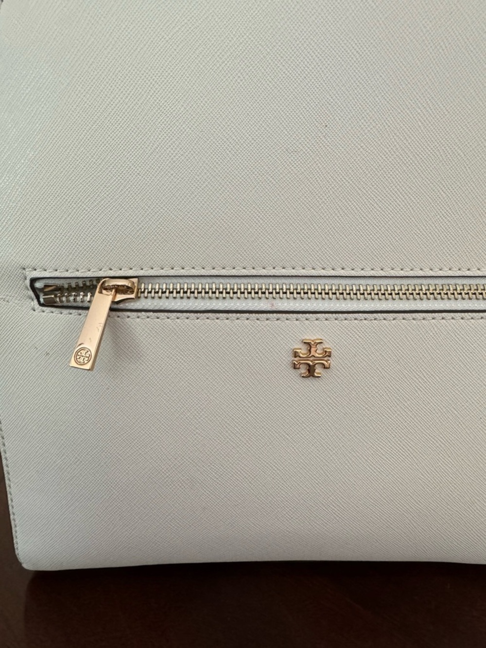 Tory Burch Off White Leather Emerson Backpack with Gold Hardware - Picture 7 of 12